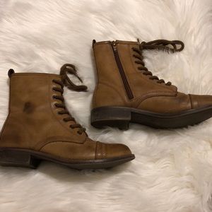 Rustic Light Brown Combat Boots